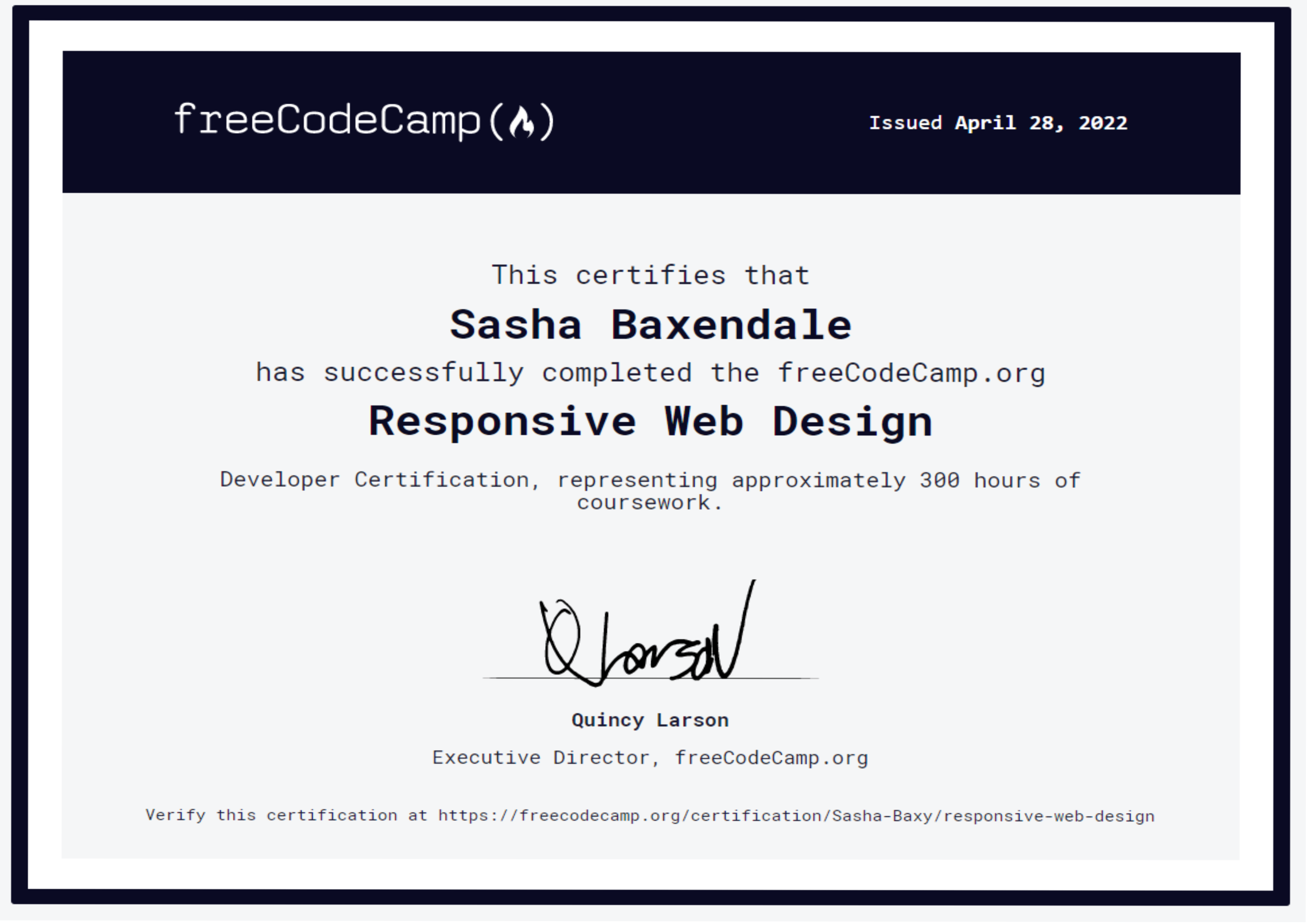 SheCodes React certificate